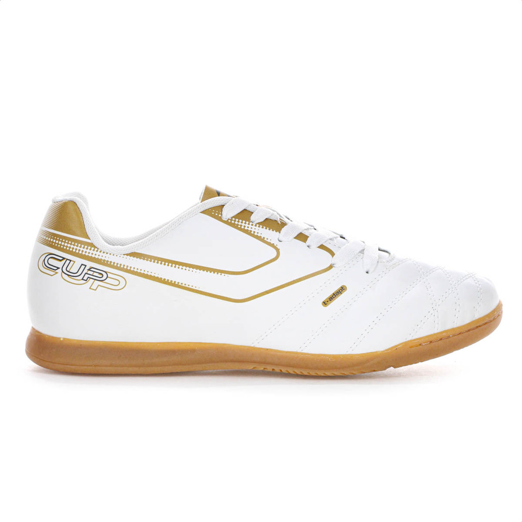 Chuteira Topper Futsal Cup VIII Branco e Dourado - Masculino em Oferta na Shopee