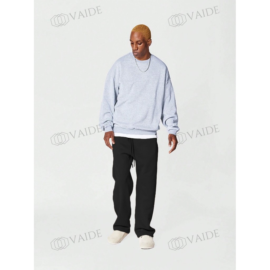 Calça Moletom Masculina Wide Leg Lisa Básica Confortável Oversized Casual Flanelado