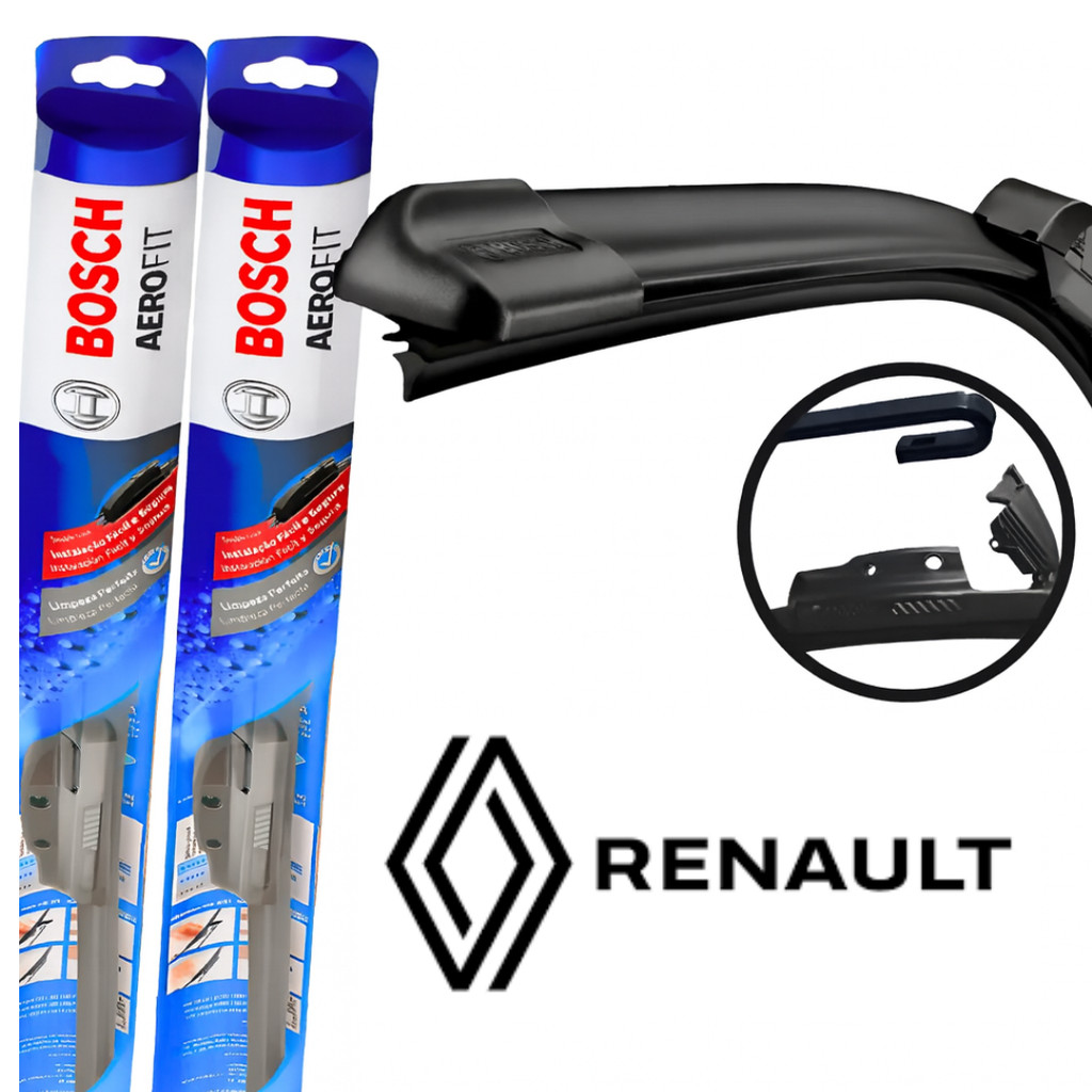 Par de Palheta Limpador de Parabrisa Aerofit Grancho Original Bosch Renault Clio Sandero Logan em Oferta na Shopee