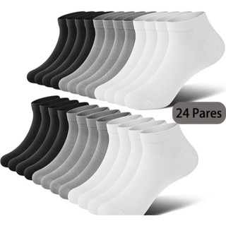 Meias Masculinas 24 Pares Algodão Poliester Meia Confortavel Versátil tamanho 40-46