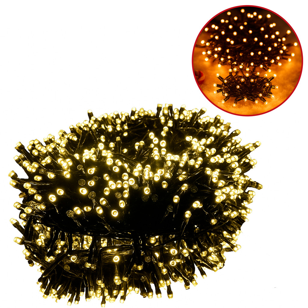 Pisca-Pisca 30m 1200 LEDs Branco Quente Efeito Estrobo Natalino 220V