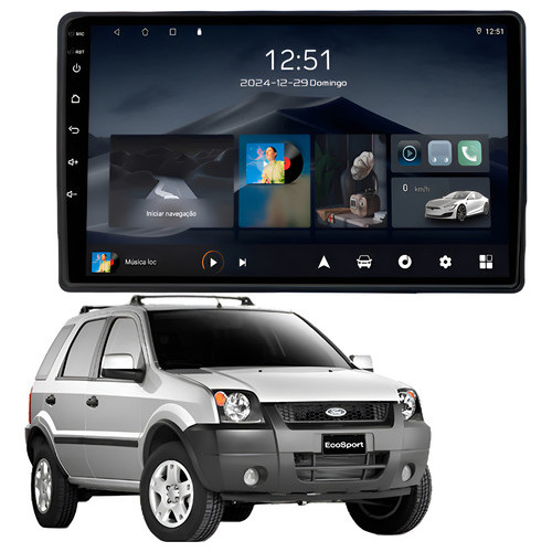 Multimídia Ecosport 2004 A 2012 2ram+64gb Quadcore Carplay Android Gps Bluetooth 9p em Oferta na Shopee