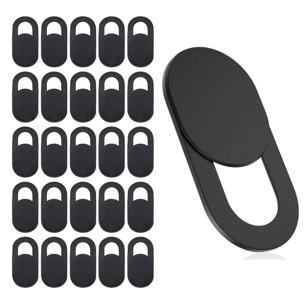 Kit 25x Tapa Tampa Bloqueador Câmera Protetor Webcam Cover Anti-Espião Notebook Celular Macbook Tablet Cor: Preto