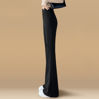 Calças largas femininas primavera outono 175 Super longo alto 2025 novo estilo Drape cintura alta terno preto calças lar