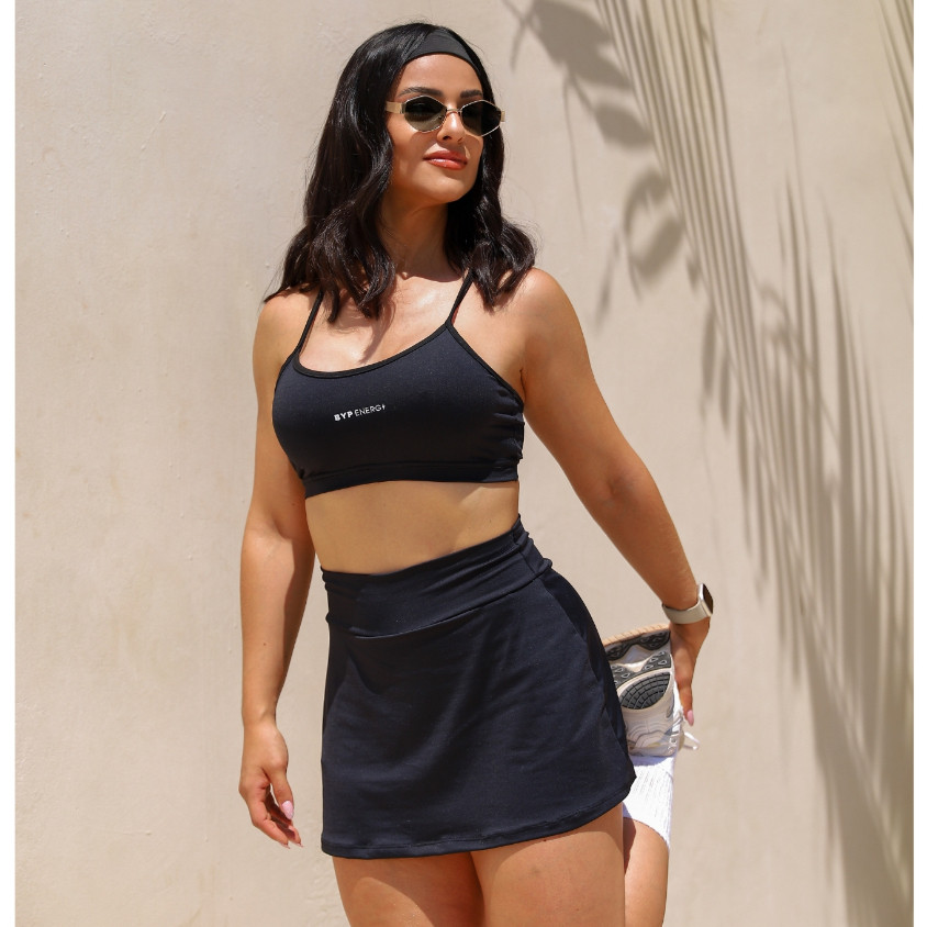 Conjunto Feminino Fitness Suplex Premium | Top + Short Saia com Bolso | Confortável em Oferta na Shopee