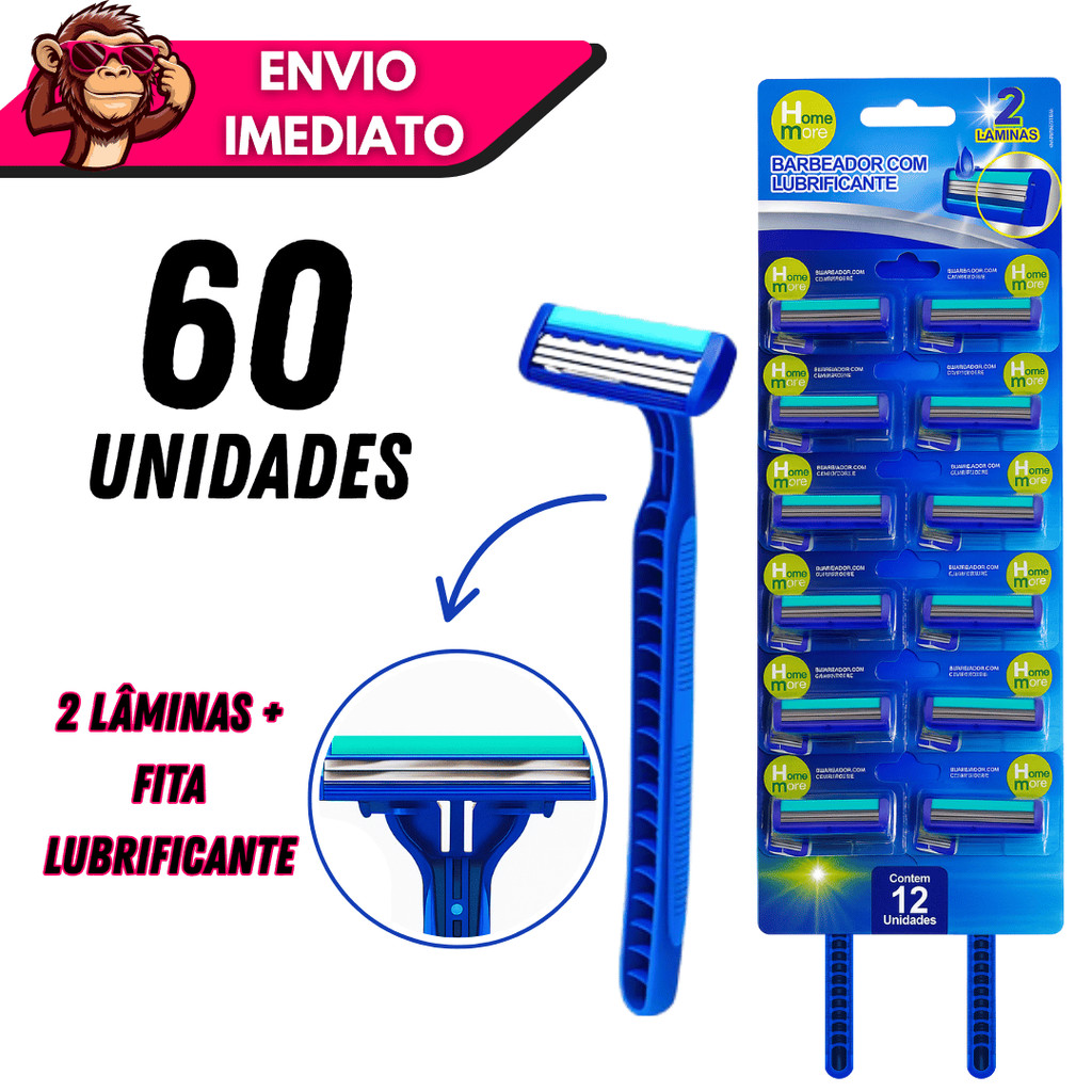 Kit 12/24/36/60 Aparelhos de Barbear Prestobarba Resort Premium 2 Lâminas Confortável e Durável