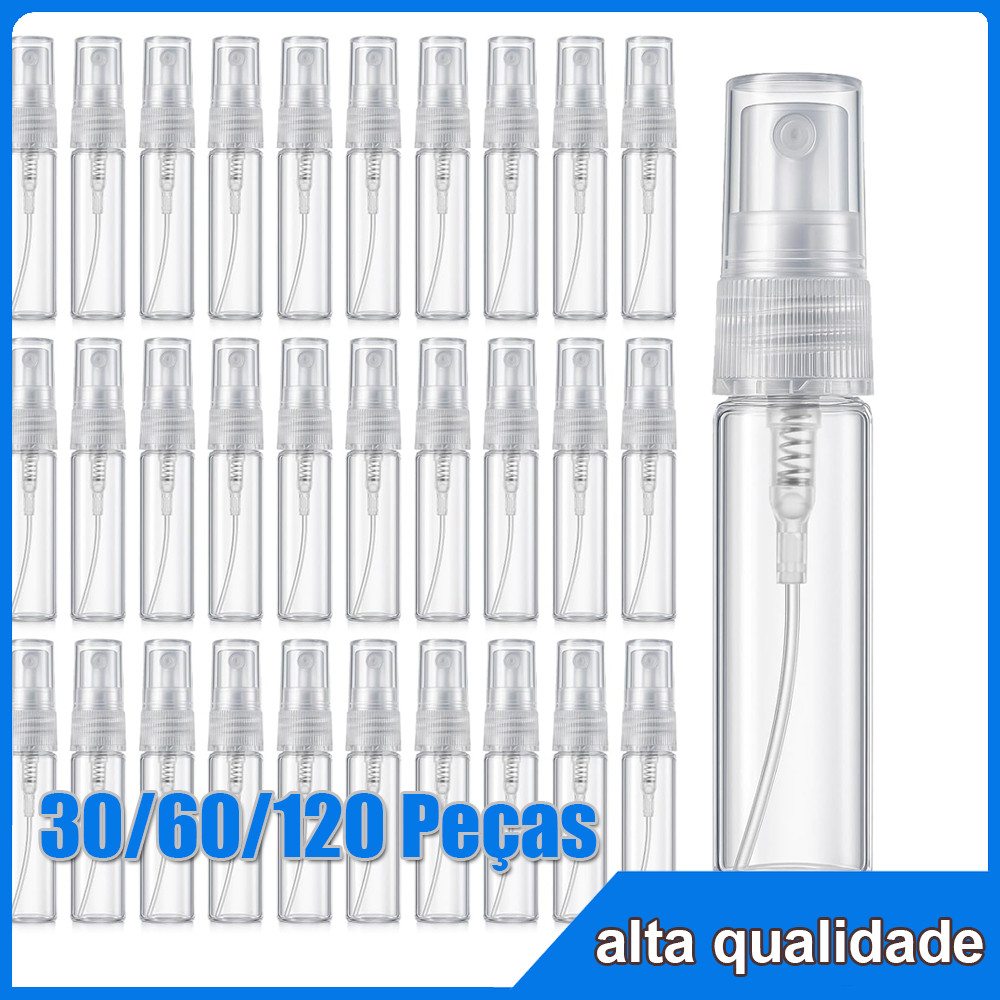 30/60/90/120 pçs 5ml Frasco De perfume Com Caneta snap-on Plástico spray sub-Garrafa Teste branco