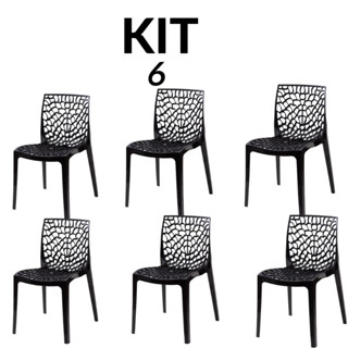 Kit 6 Cadeiras Gruvyer Pretas Para Sala De Jantar e Área Gourmet em Oferta na Shopee