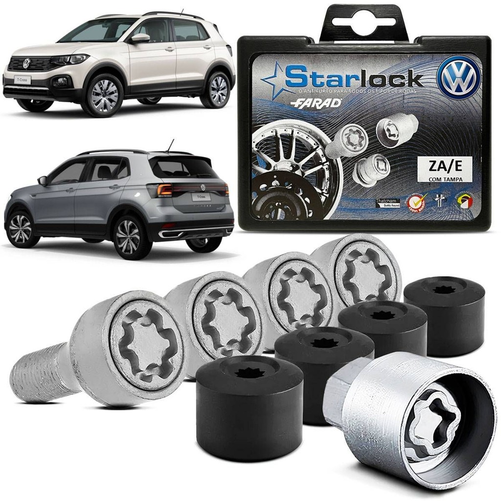 Parafuso de Roda Trava Antifurto VW T-Cross com Tampa em Oferta na Shopee
