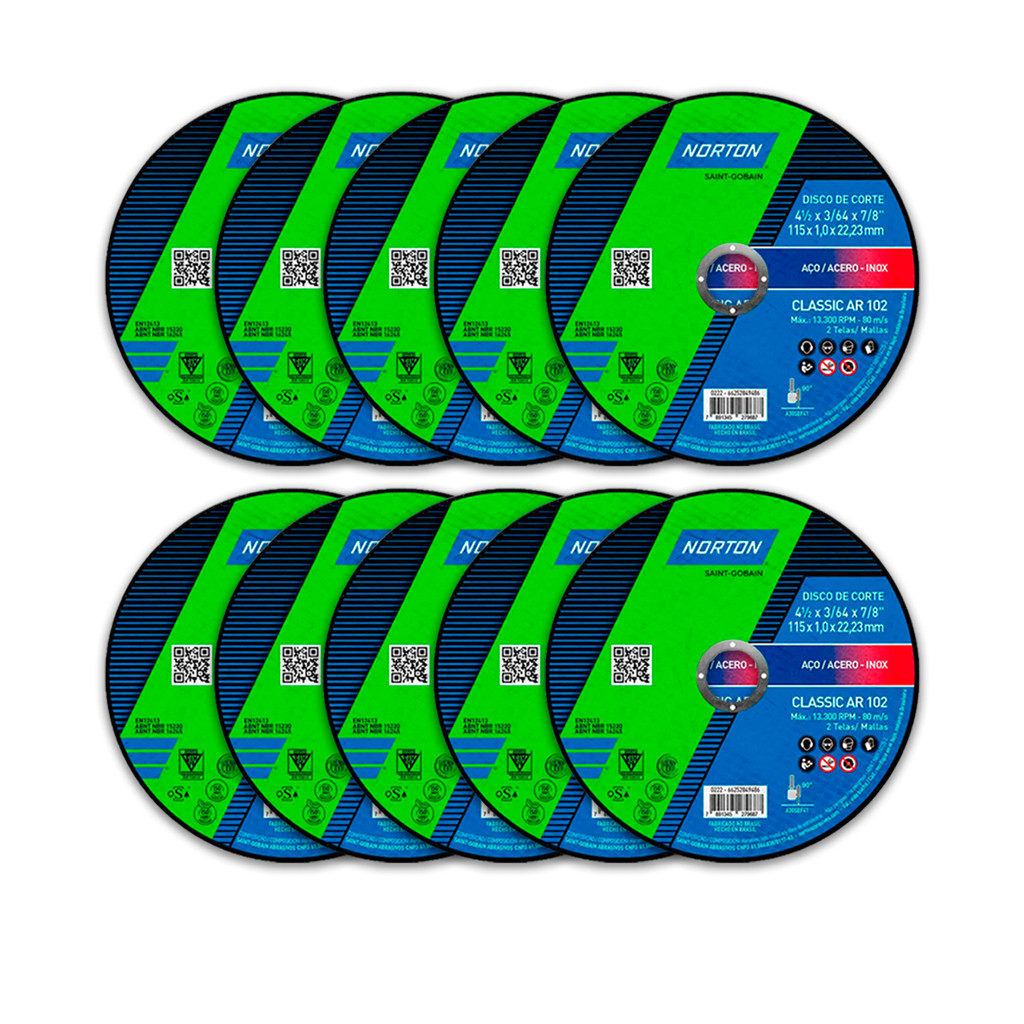 Disco de Corte Classic AR 102 4.1/2 X 1 X 7/8  10 Uni Norton