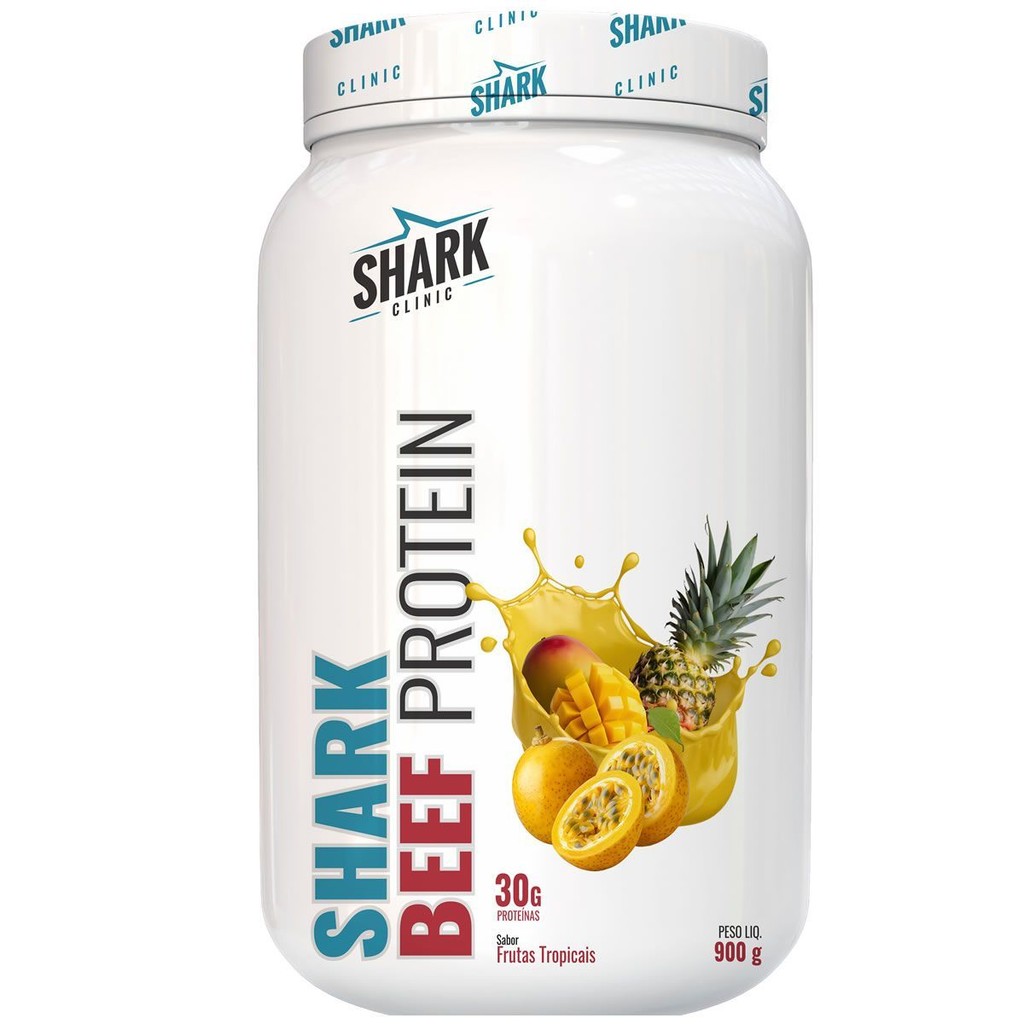 Whey Beef Protein - 900g Frutas Tropicais - Shark Pro em Oferta na Shopee
