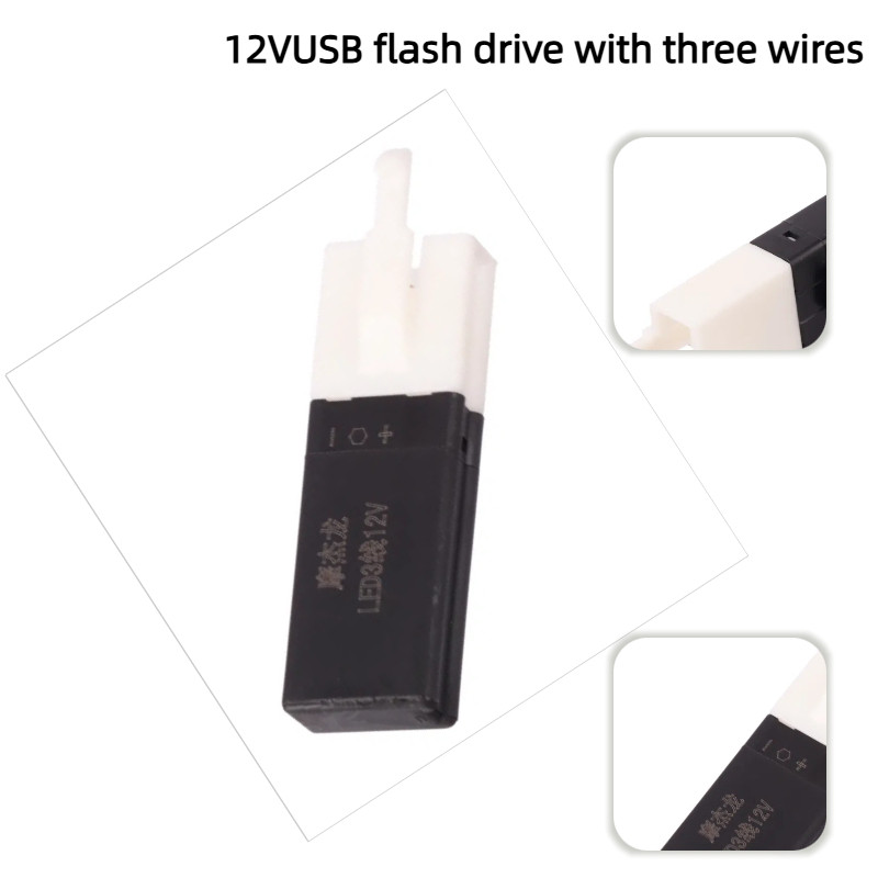 Universal 12V USB 3 Fios Pisca Motocicleta Carro Elétrico LED Iluminação Scooter Veículo Controlador De Sinal Volta