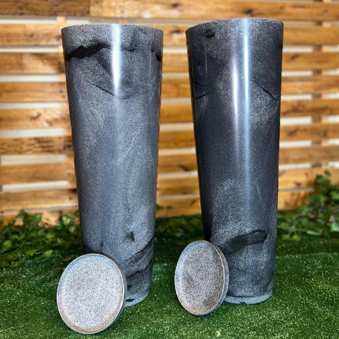 Kit 2 Vasos Para Plantas Cone Com Prato Coletor Decorativo Luxo Coluna Ibiza Polietileno em Oferta na Shopee