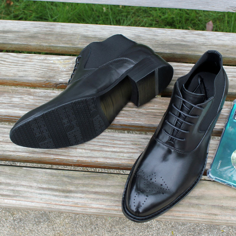 Sapatos masculinos pretos de cano alto Meio Martin Sapatos masculinos Brooke Sapatos masculinos de couro esculpido Botas