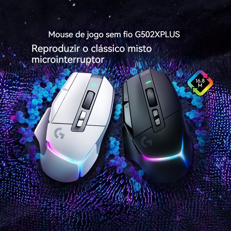 G502 X PLUS 2.4G Gaming Mouse 10 botões Programação Ajuste DPI de cinco velocidades Bateria ergonômica embutida 10 metro
