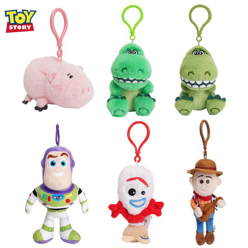 Pingentes de pelúcia do Toy Story da Disney: bonecos Forky, Huggy, Rex, Hamm, Woody, Buzz Lightyear.