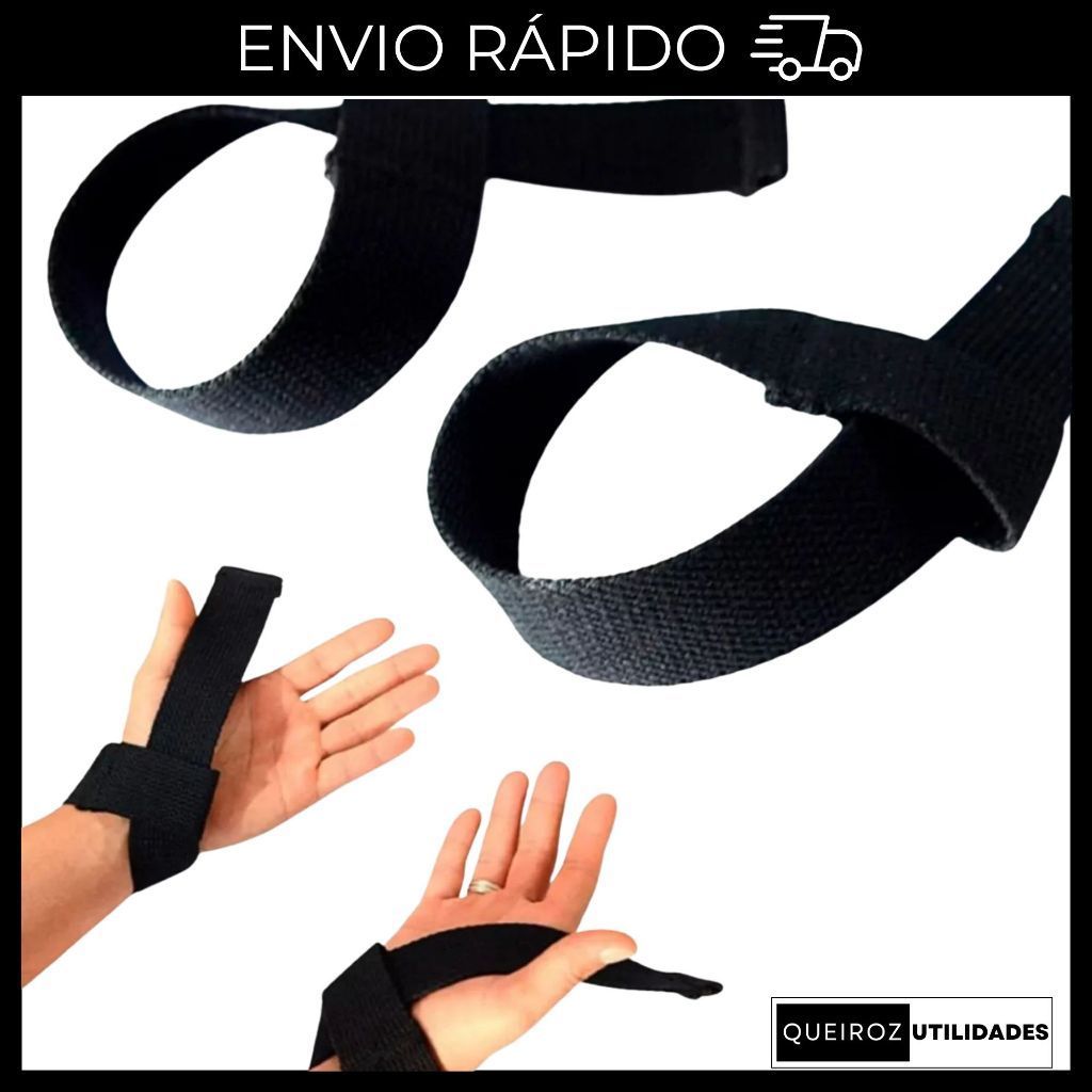 Desconto Strap Academia - Tala Strep Treino Academia - Resistente Cor Preto - um Par