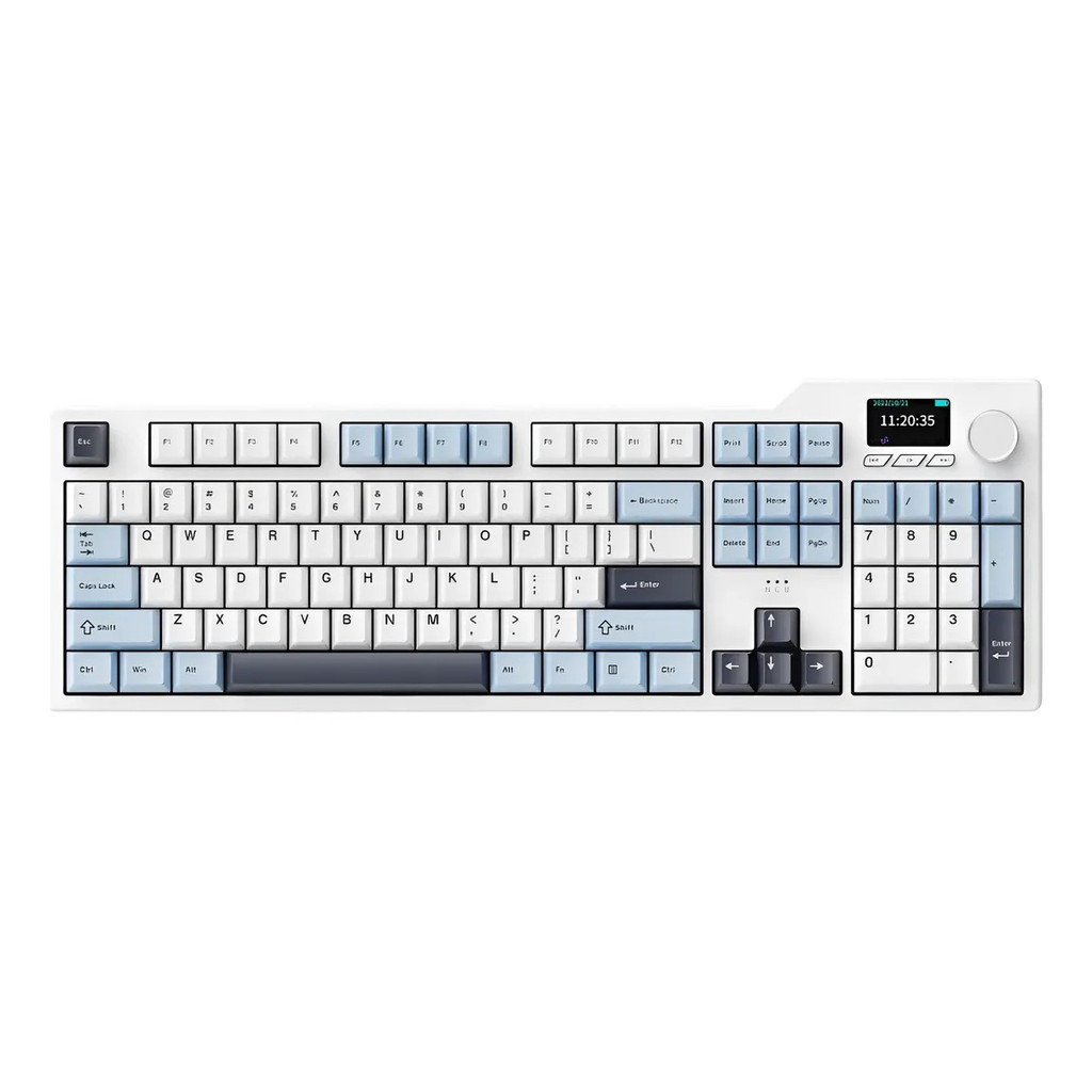 Teclado Mecânico Ajazz Ak35i V3 Azul Branco Qwerty