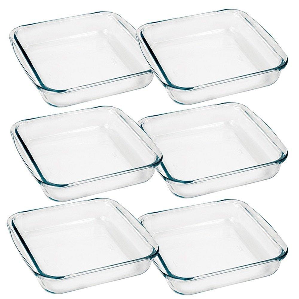 Conjunto de Assadeiras Marinex Quadrada 1,8 Litros Média 6 Peças