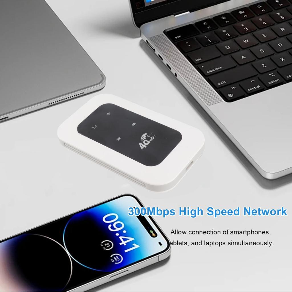 Hotspot WiFi 4G portátil genérico 300Mbps Plug and Play Conecte até 10 dispositivos Tecnologia LTE CAT4 Bateria de