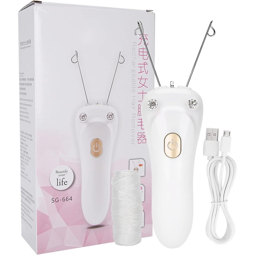 Removedor de Pelos Faciais Elétrico para Mulheres, Epilador Elétrico Sem Fio para Remoção de Pelos Faciais, Epilador Rec