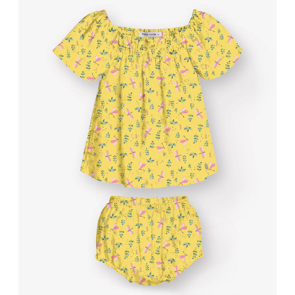 Conjunto Bata com Calcinha Menina Trick Nick Amarelo
