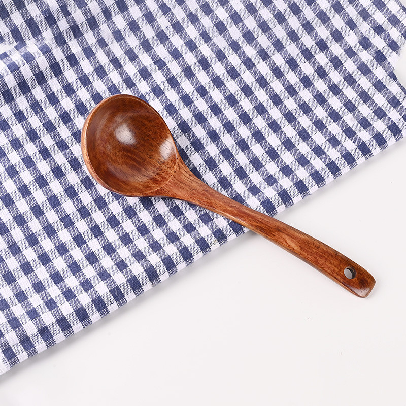 Colher de sopa doméstica com cabo longo, colher de mingau de arroz de madeira de qualidade alimentar, estilo japonês, co