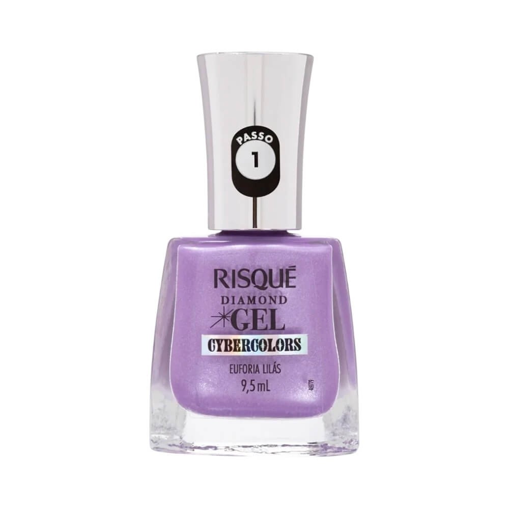 Esmalte Risqué Diamond Gel Cybercolors Euforia Lilás