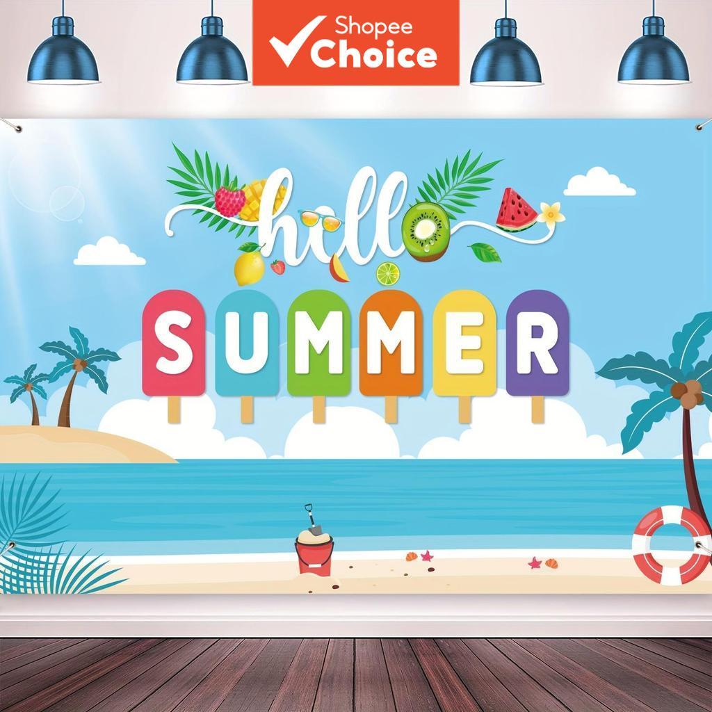 Olá Banner De Cenário De Verão , Grande Cabine De Fotos De Férias Tropicais Para Festa Na Praia Havaiana
