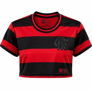 Camisa Cropped Flamengo Feminina Rubro Negro Dry Oficial