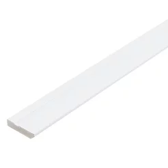 Kit com 5 Barras Rodapé de MDF 7CMX15MMX2.20m Revestido Frisado 11m Branco Moldurama