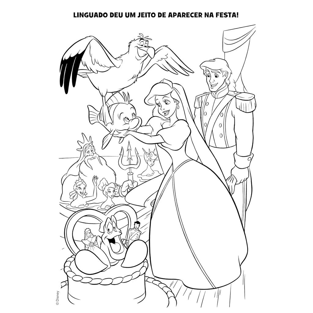 Colorir com Atividades Educativas Disney | A Pequena Sereia — imagem 2 de 2