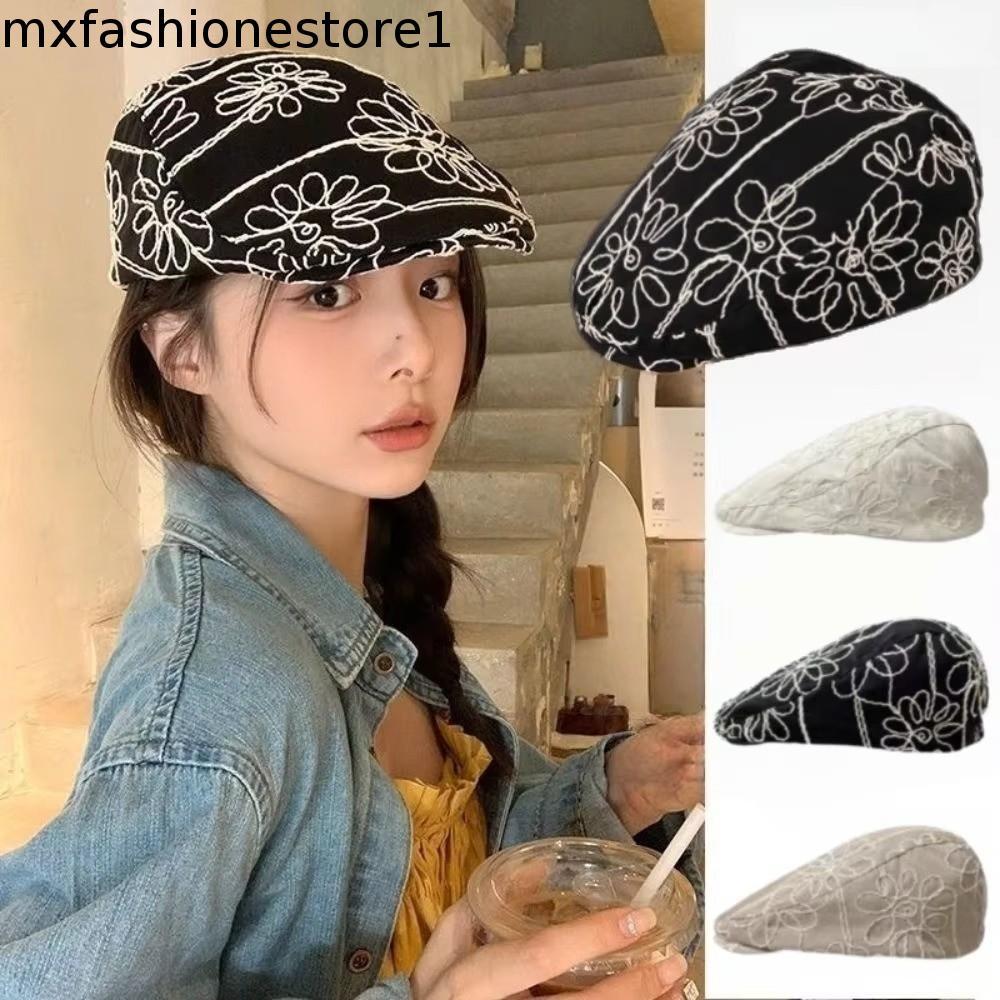 MXFASHIONE Chapéus De Pintor Vintage , Boinas Picantes Para Meninas Com Flores Protetoras Solares , Bonés De Jornaleiro