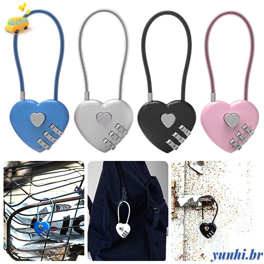Bloqueio De Senha De Amor YUNHI , Combinação Estilo Coração Com De 3 Dígitos , Mochila Escolar Trava Concêntrica