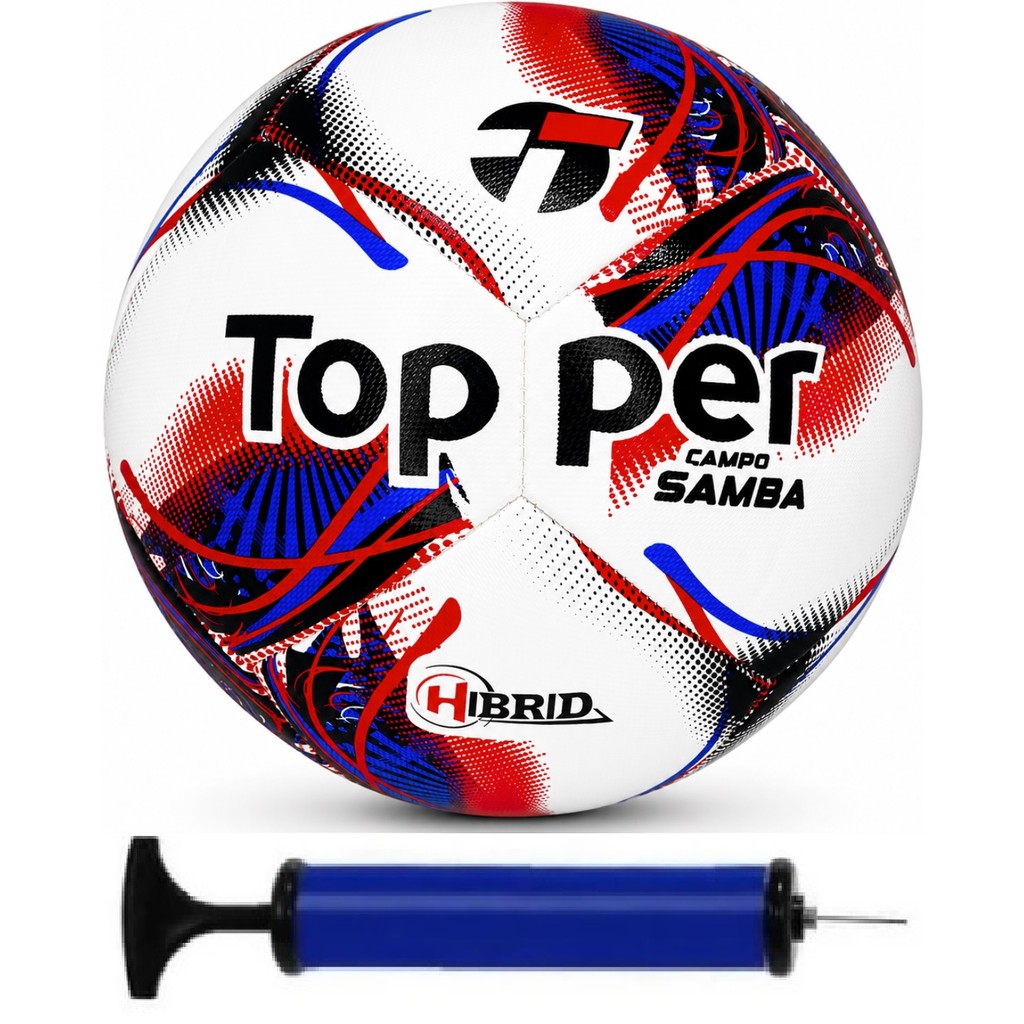 Bola Campo Topper Samba Hybrid Oficial Treino Jogo + Bomba de Ar