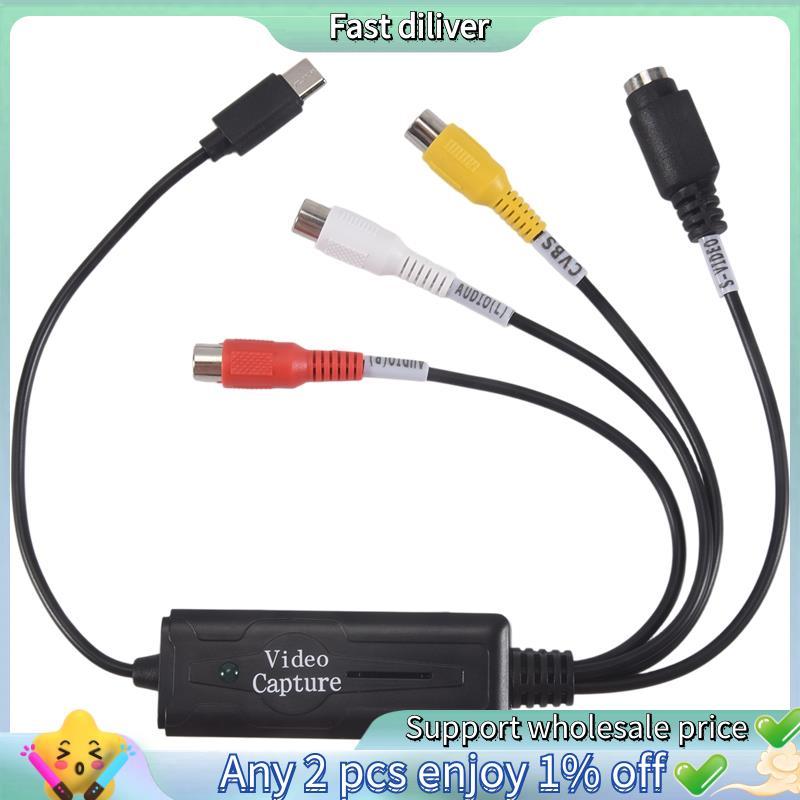 1 PCS AV Para USB C Conversor Adaptador De Placa De Captura De Vídeo NTSC PAL S/