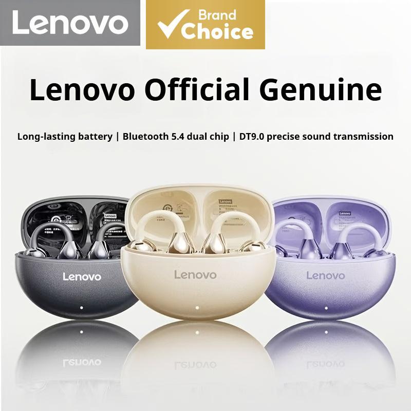 Fones de Ouvido Esportivos Bluetooth Lenovo Open-Ear Clip 5.4, 4 Microfones com Cancelamento de Ruído, Som Dolby Atmos,