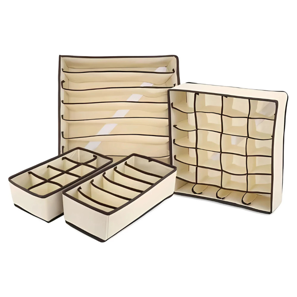 KIT 4 ORGANIZADOR DE GAVETA COLMEIA LINGERIE MEIAS DOBRÁVEL