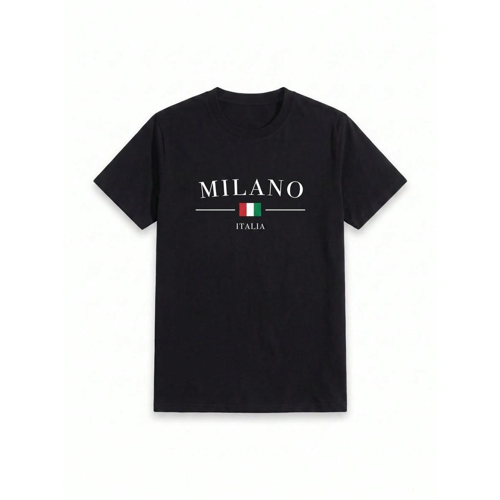 Camiseta Feminina Milano Italia Blusa Estampada T-Shirt Milano Italia Moda Gringa 100% Algodão Estampada 