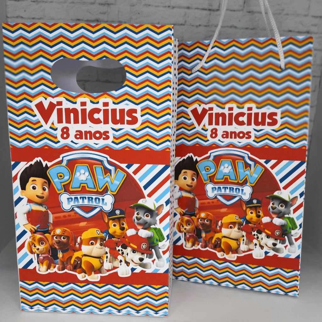 PEGUE E MONTE - SACOLINHA PERSONALIZADA PATRULHA CANINA, MIMO PARA FESTA, LEMBRANCINHA DE ANIVERSÁRIO, PERSONALIZADO
