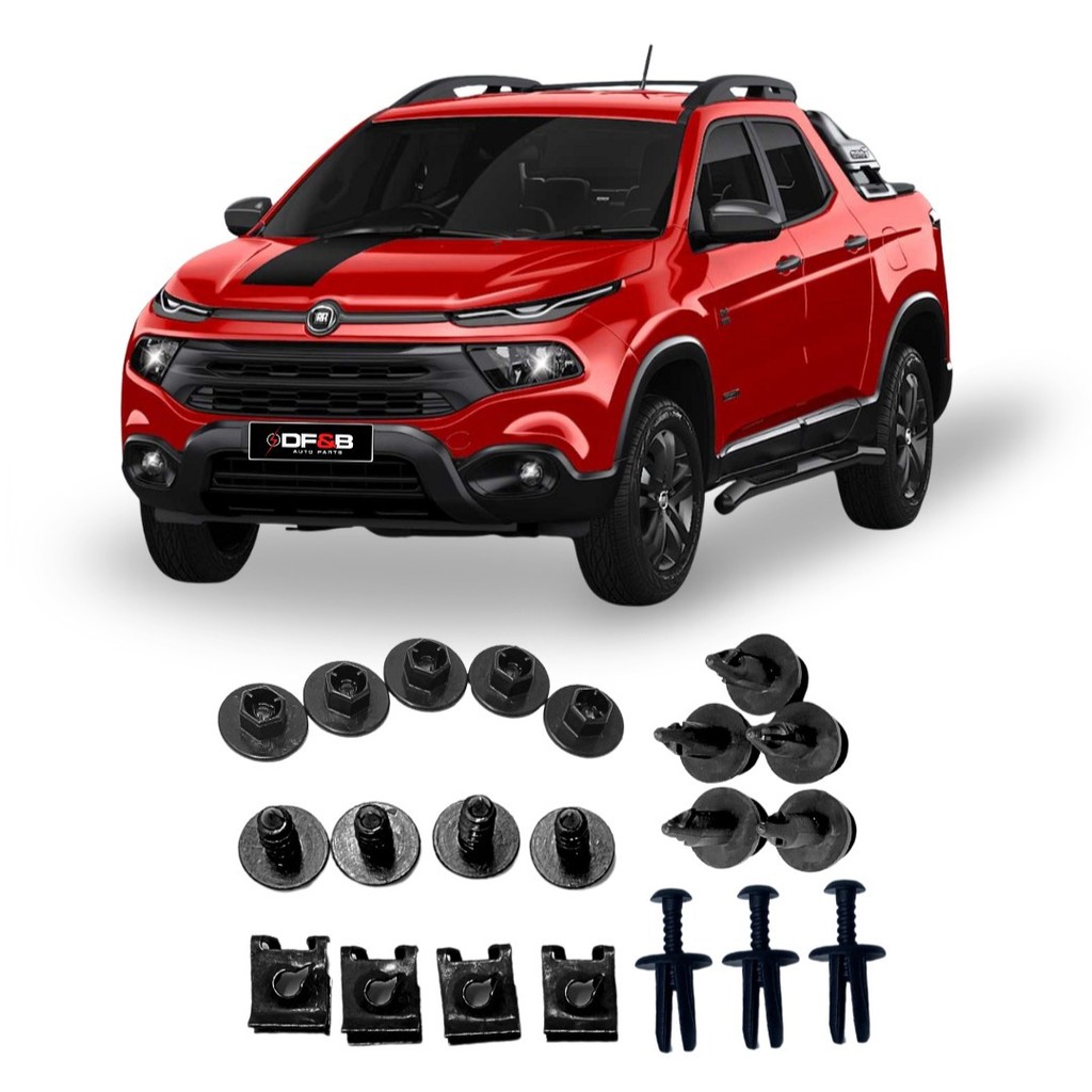 Kit Grampos Para-barro Dianteiro Traseiro Fiat Toro 2016/22