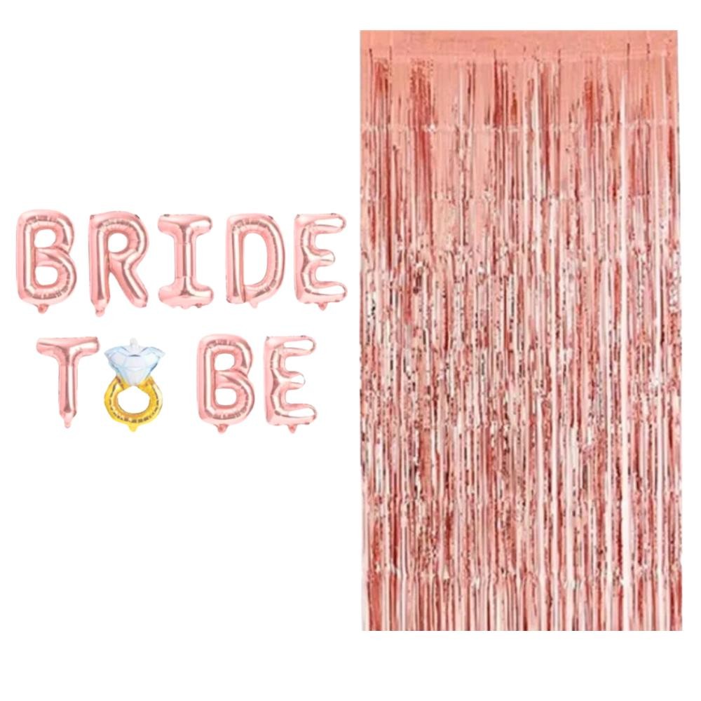 Kit Festa Decoraçõe Cortinas Balões Bride To Be Eventos Rose