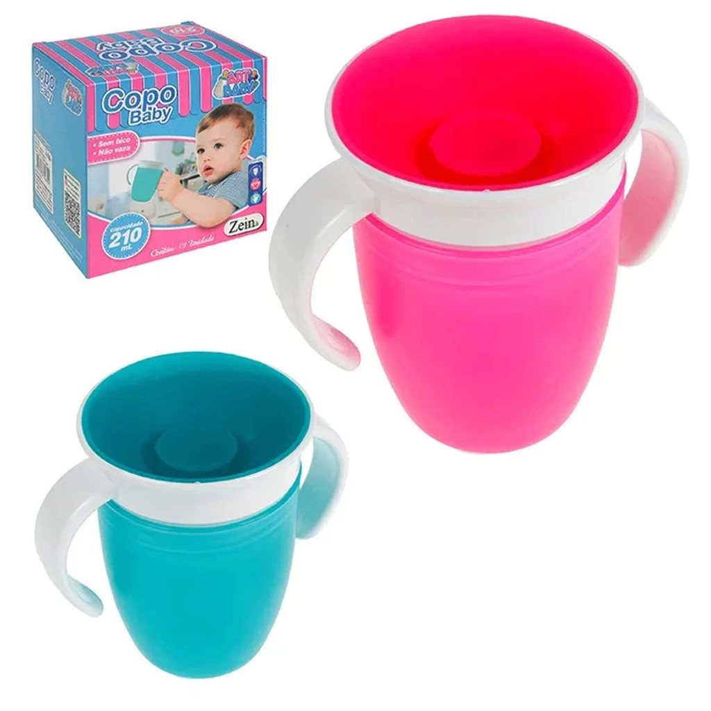 Copo de Treinamento 360° com Alça e Tampa Antivazamento Copo Infantil com Tampa de Silicone, Copo Antivazamento Infantil em Oferta na Shopee