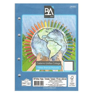 Kit com 01, 02 e 05UN Refil Para Caderno Argolado Colegial 80 Folhas 56g/m² - JANDAIA em Oferta na Shopee