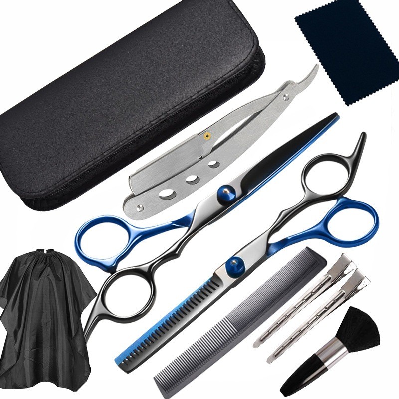 ✂️ Kit Tesouras Profissionais de Barbeiro e Cabeleireiro com Navalha e Acessórios em Oferta na Shopee