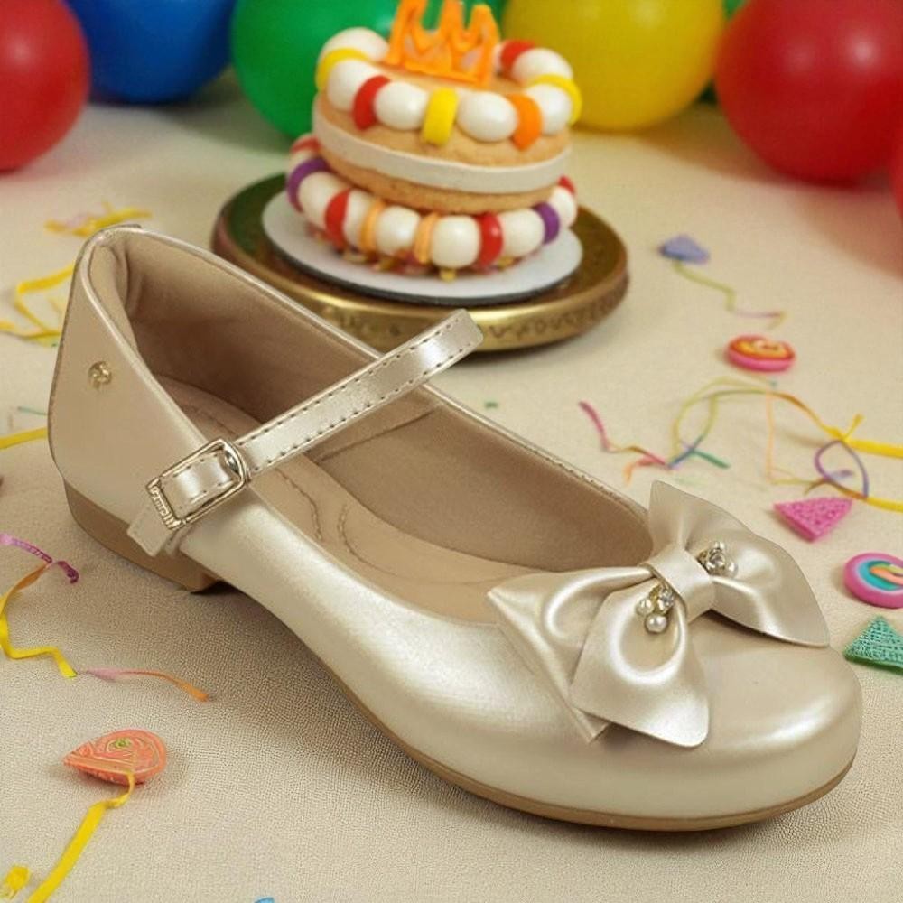 SAPATILHA INFANTIL PAMPILI ANGEL FIVELA COM LAÇO STRASS NUDE TM 25