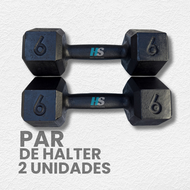 Par Halter Sextavado Pintado 6kg a 12kg – Par de Pesos para Musculação, Treino em Casa, CrossFit e A