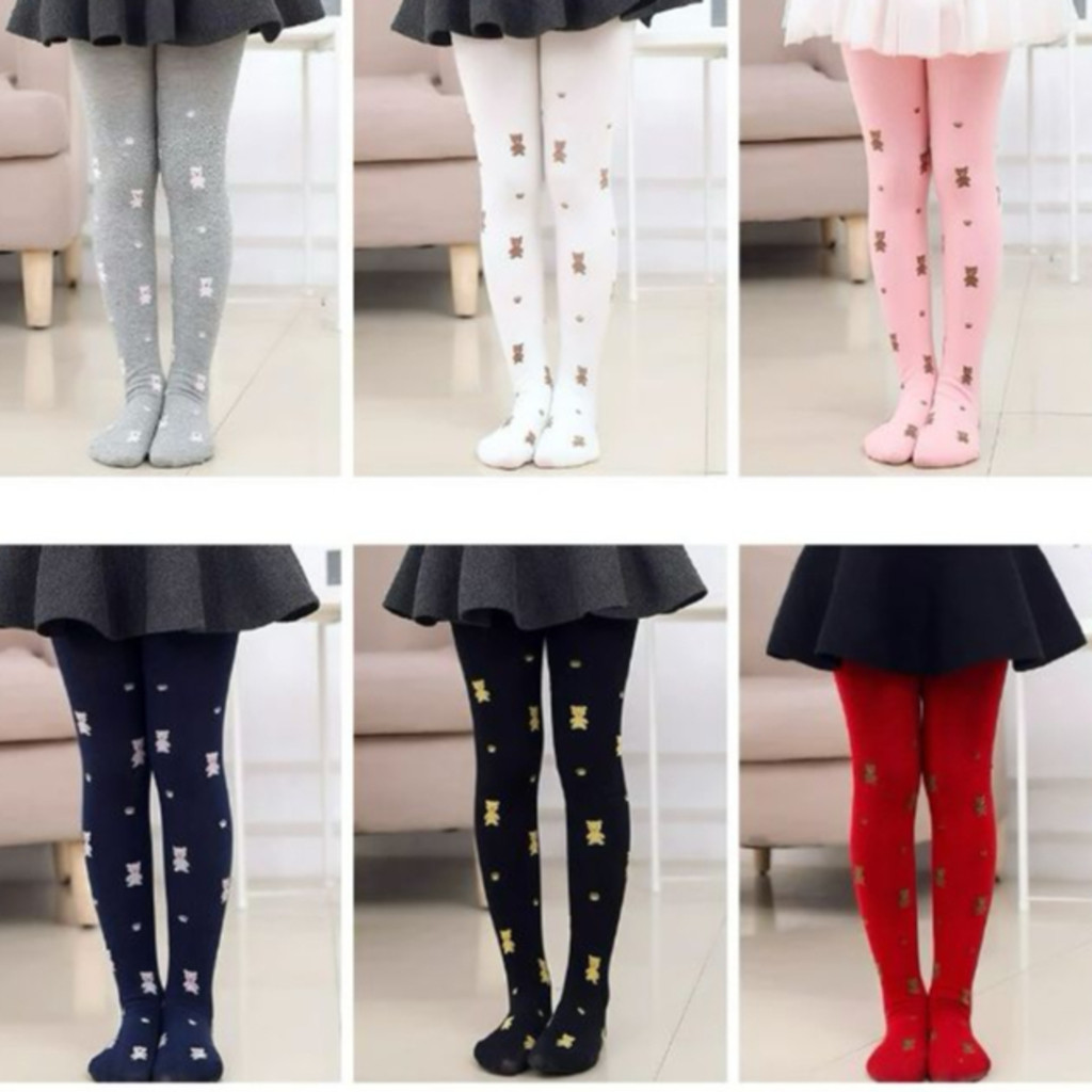 kit 4 Meias calça infantil Meia Grossa Frio Inverno Menina Preta/ Branca/Colorido em Oferta na Shopee