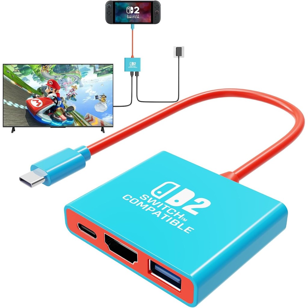 Switch 2 Dock , Substituição Para Nintendo Support 4K/60HZ Modo De TV Compatível Com 2 , Estação De Acoplamento Portátil