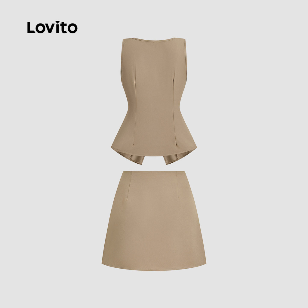 Detalhes do Colete com fenda frontal sem mangas com decote quadrado -